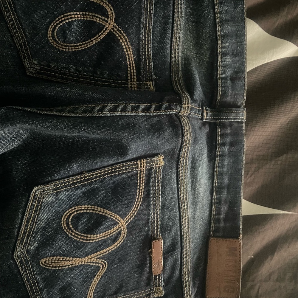 Blue Bootcut Jeans with Contrast Stitching